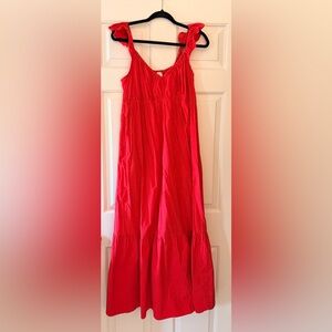 Universal Thread Bright Red Maxi Dress with Ruffle Straps